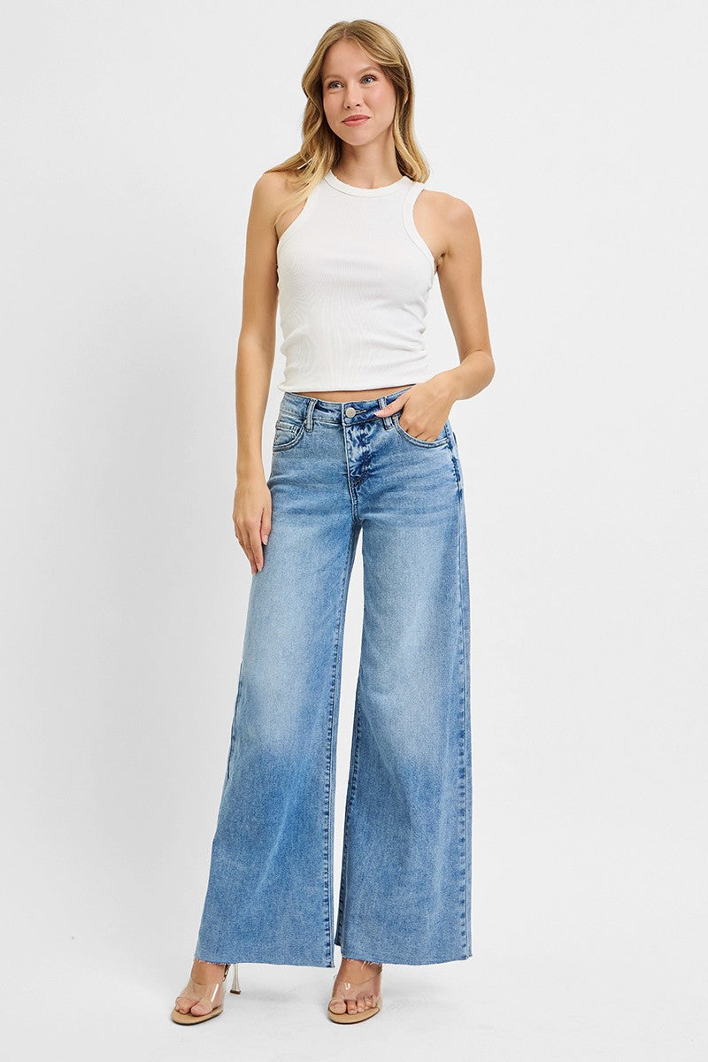 TC High Rise Ankle Palazzo Jeans