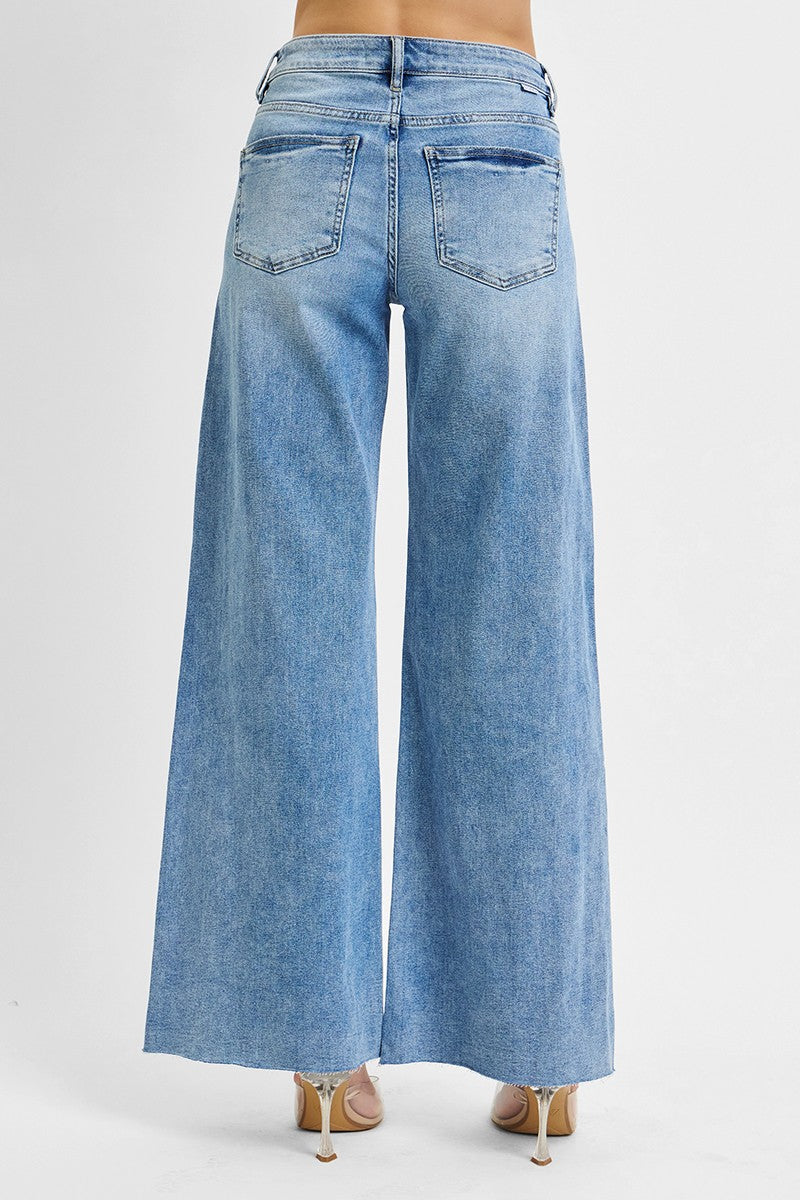 TC High Rise Ankle Palazzo Jeans