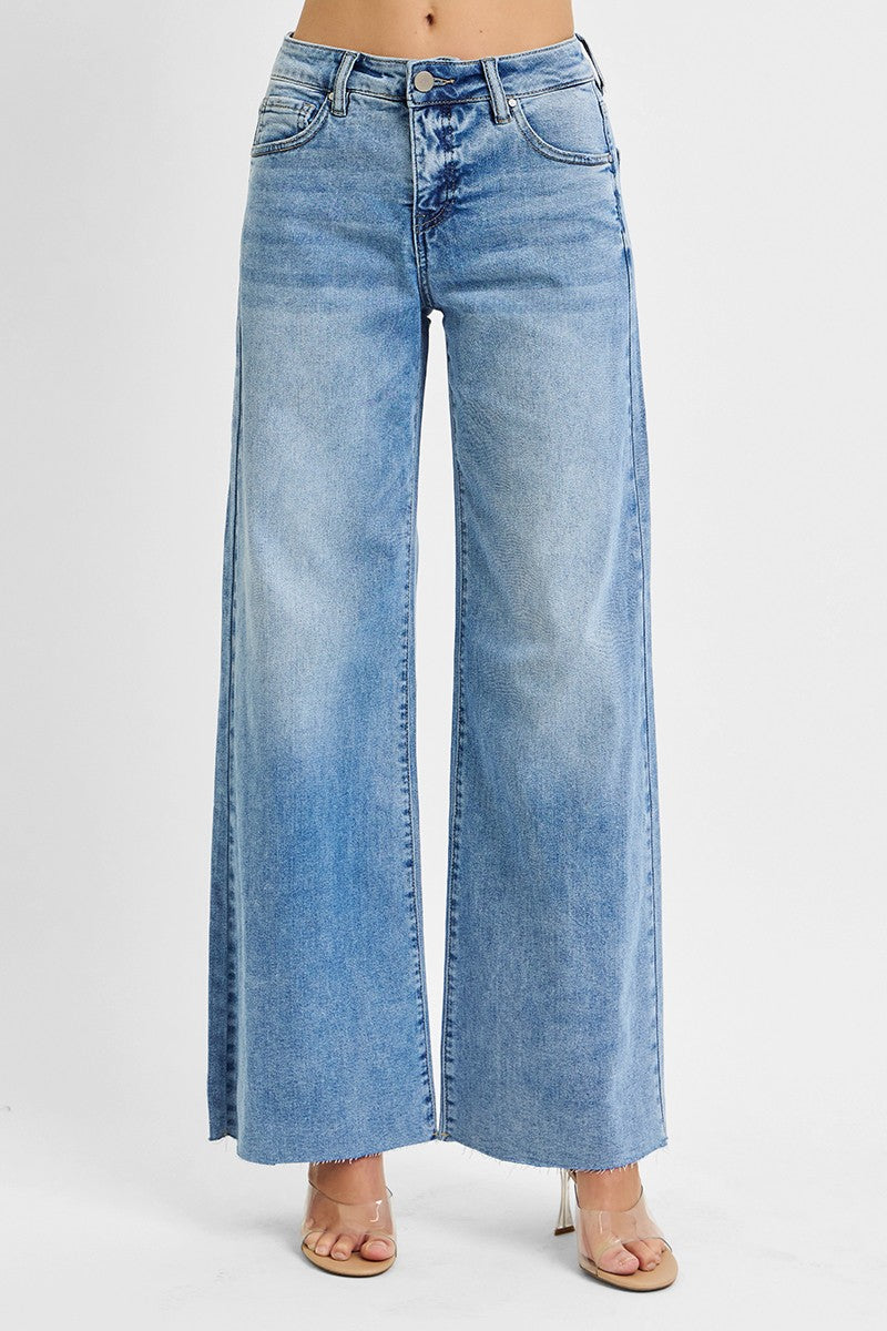 TC High Rise Ankle Palazzo Jeans