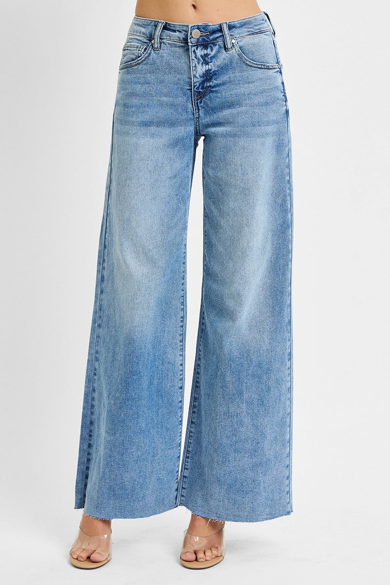 TC High Rise Ankle Palazzo Jeans