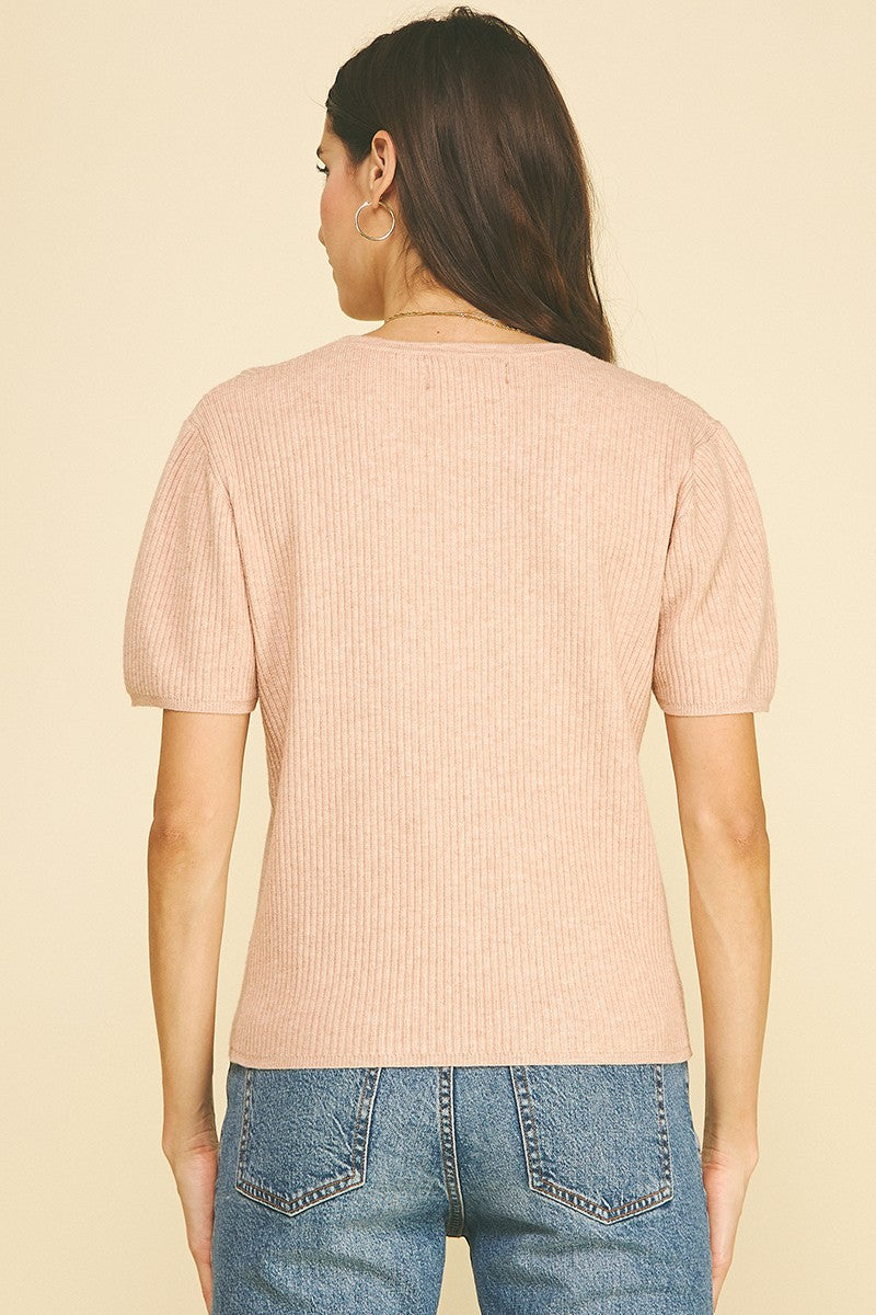 Ribbed Knit Sweater Tee