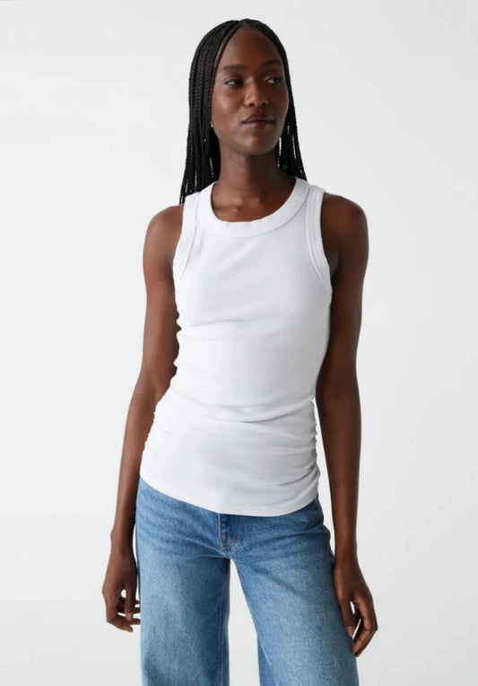 Michael Stars Halley Ribbed Tank with Ruching