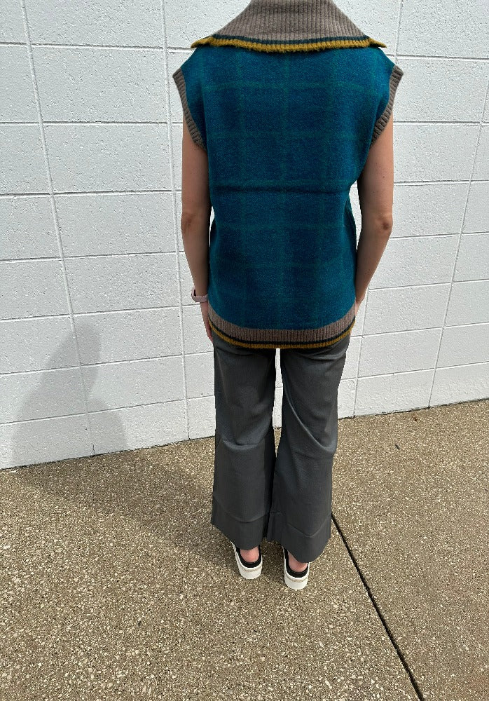 Current Air Plaid Pattern Sweater Vest