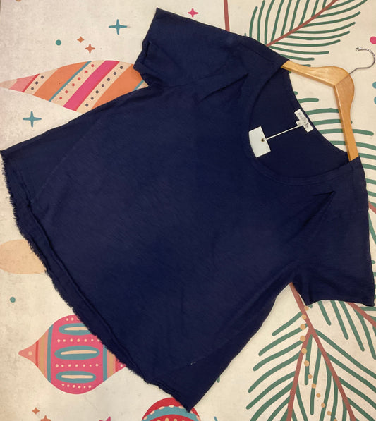 S/S Pleated Shoulder Tee