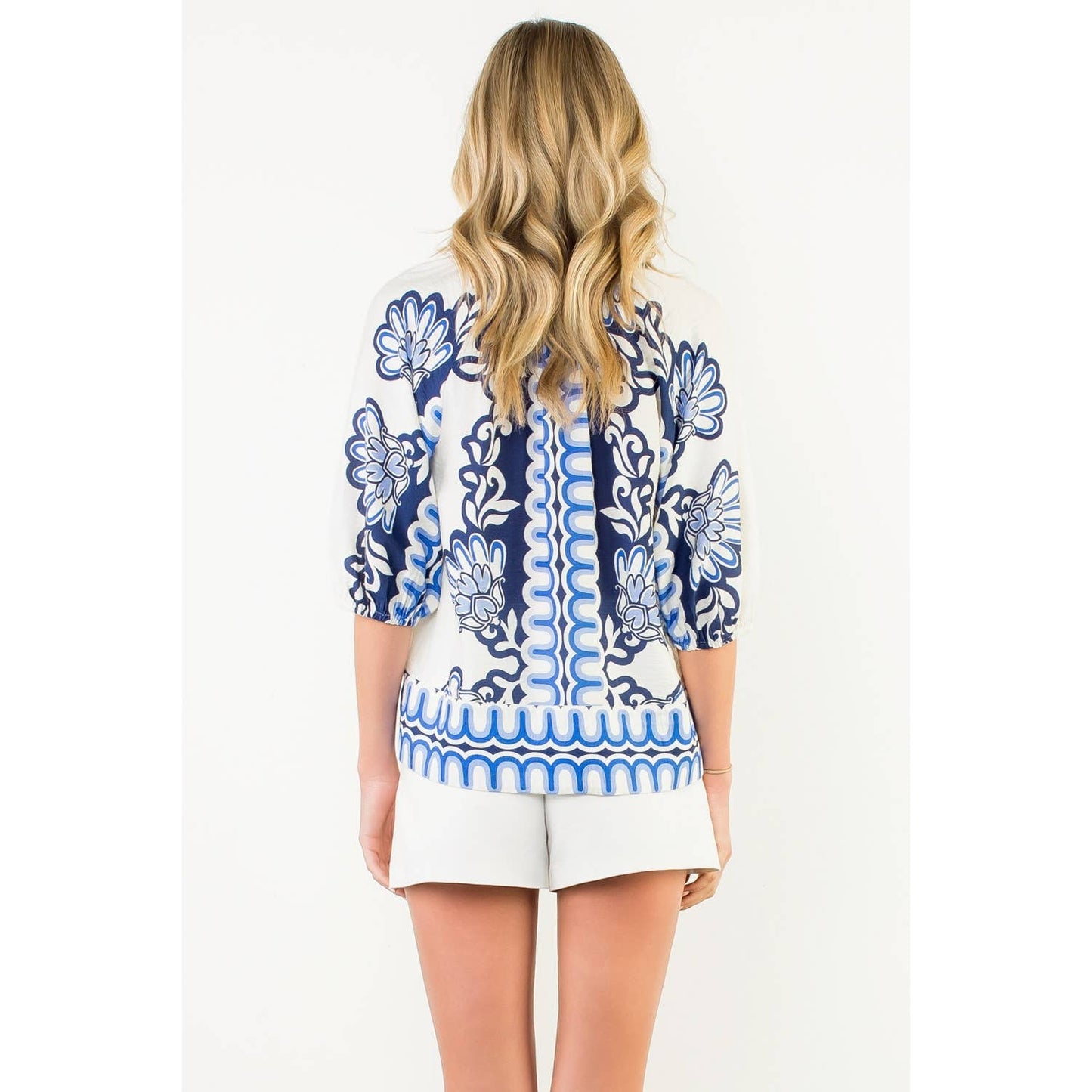 Flower Balloon Sleeve Top