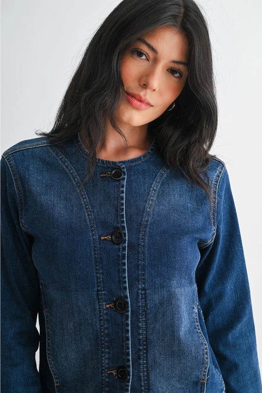 Dark Denim Barrel Jacket