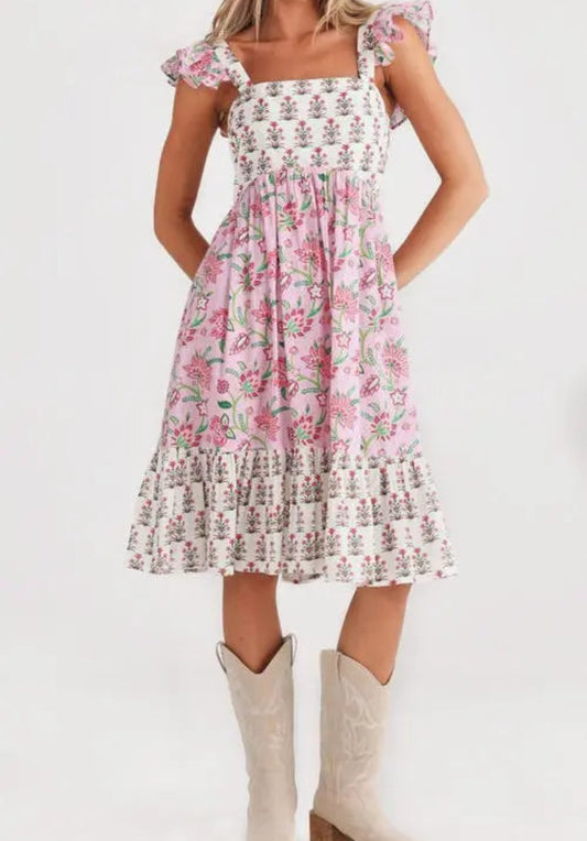 Zoe Dress in Strawberry Fields