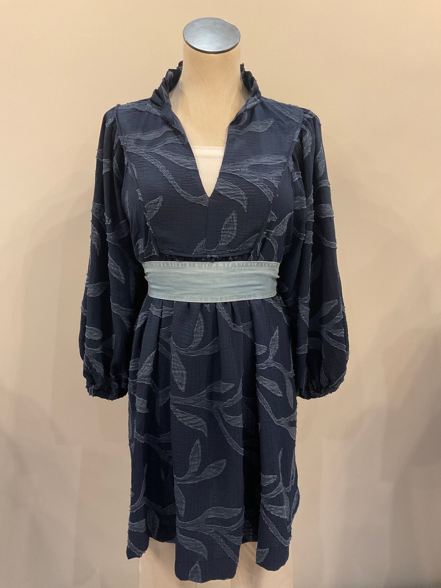 Jacquard Navy Dress