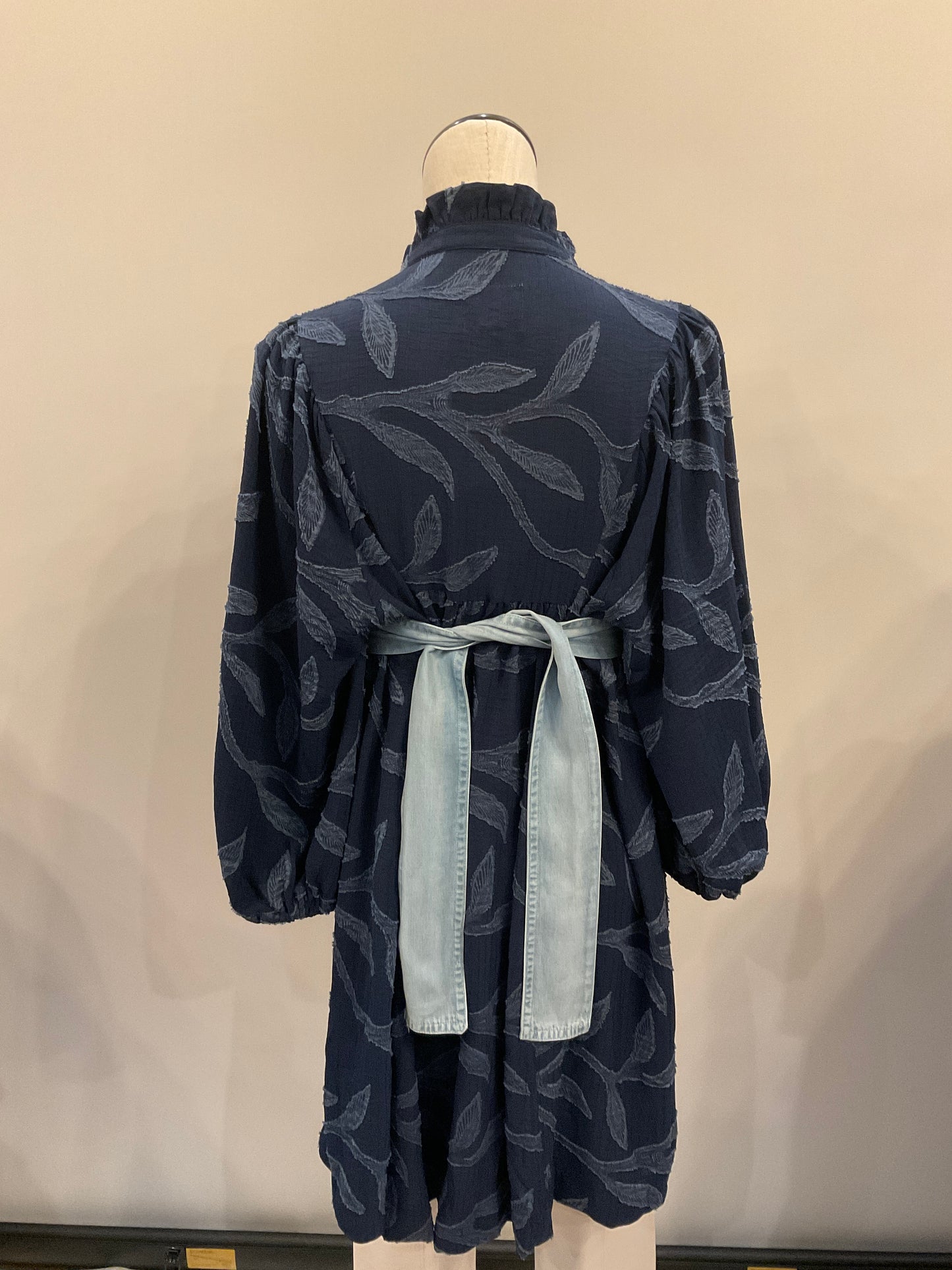 Jacquard Navy Dress
