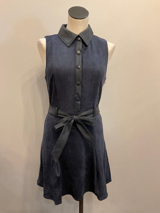 Navy Suede-Like Mini