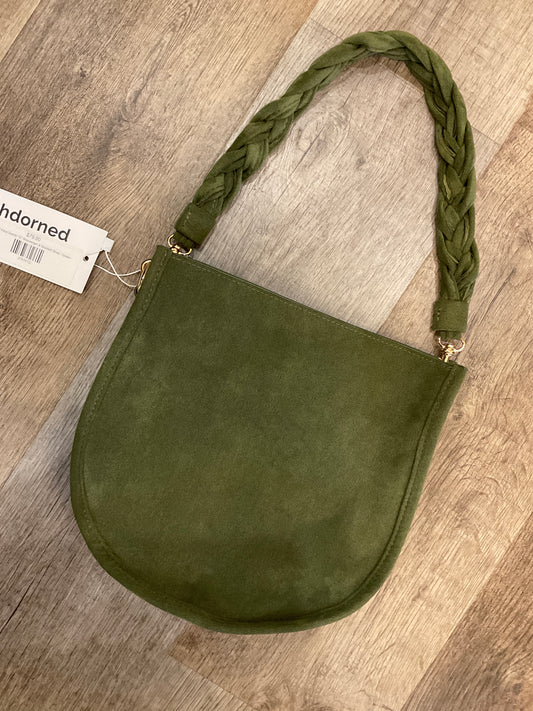 Small Faux Suede "U" Messenger & Braided Strap