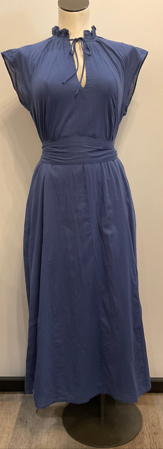 Deep V Navy Dress