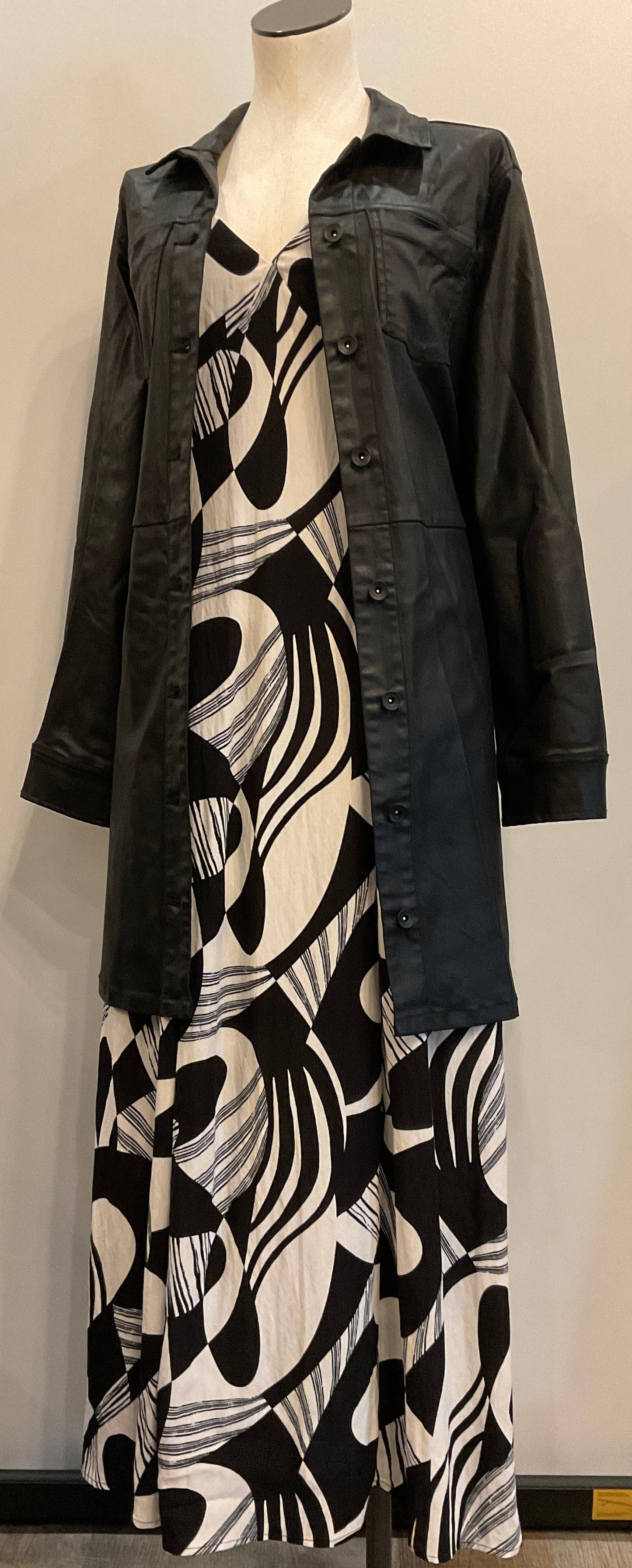 Sanctuary Coated Denim Black Dress