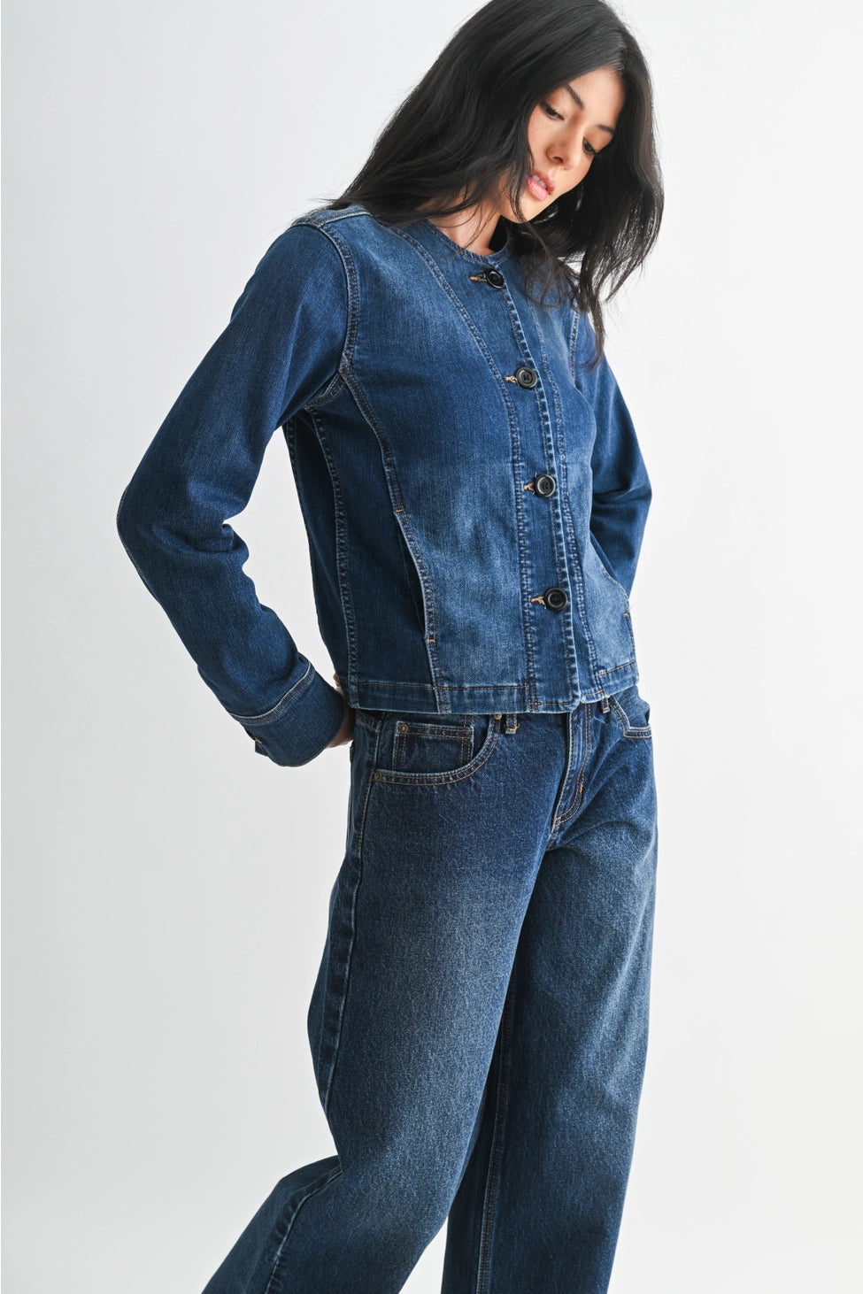 Dark Denim Barrel Jacket
