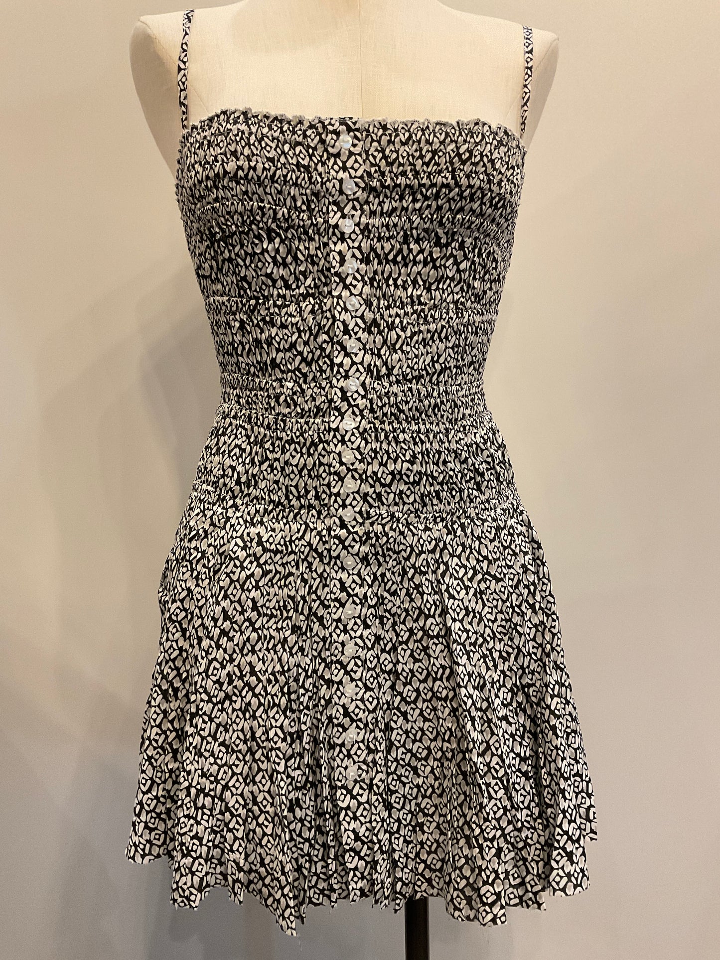 Black Zina Smocked Mini