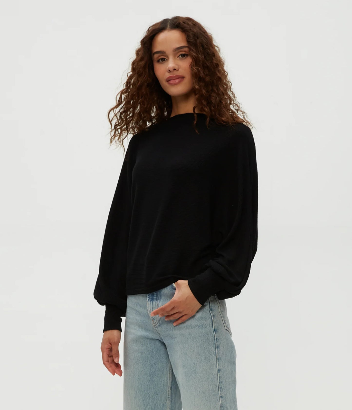 Michael Stars Roxy Balloon Sleeve Top