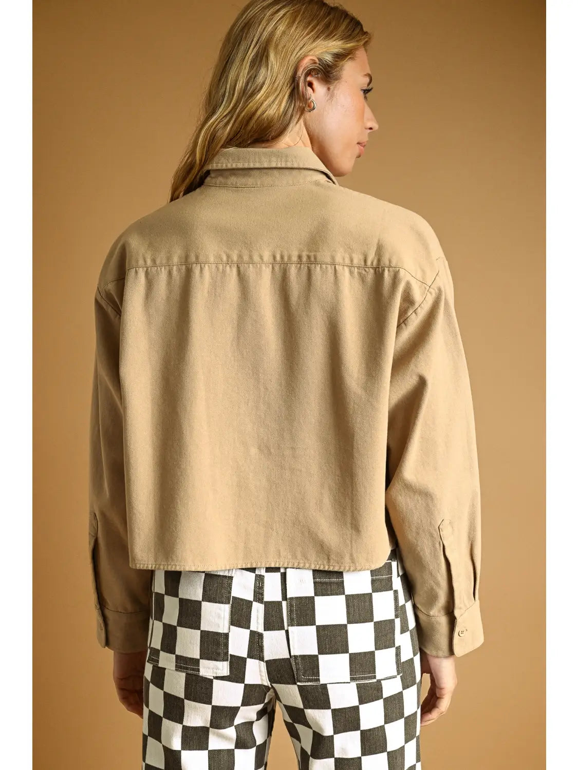 Long Sleeve Buttondown Crop