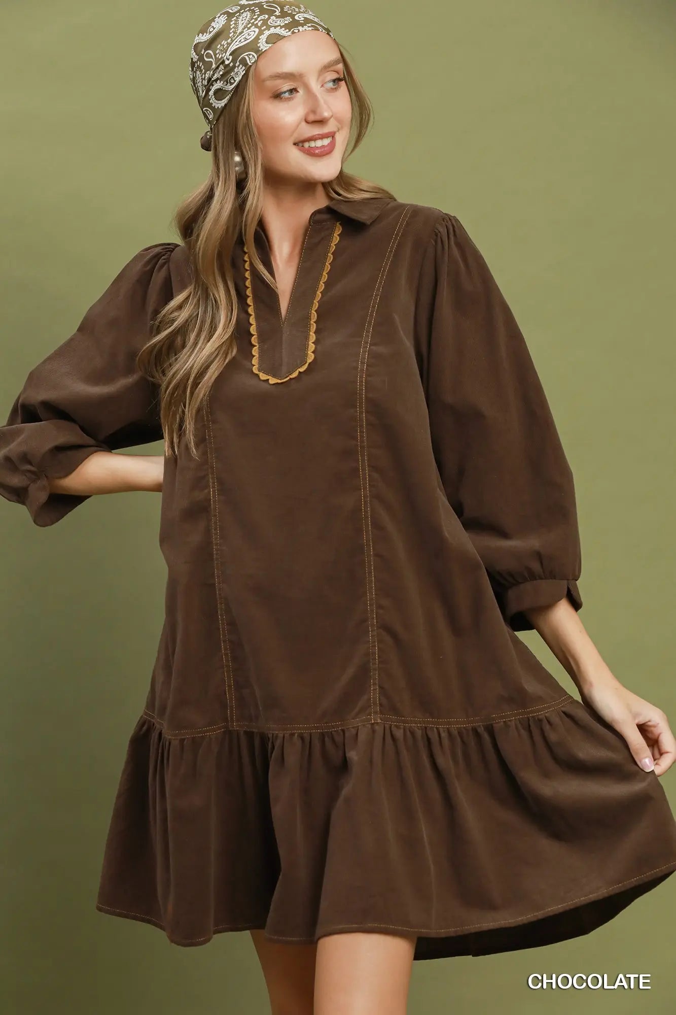 Corduroy Contrast Trim
