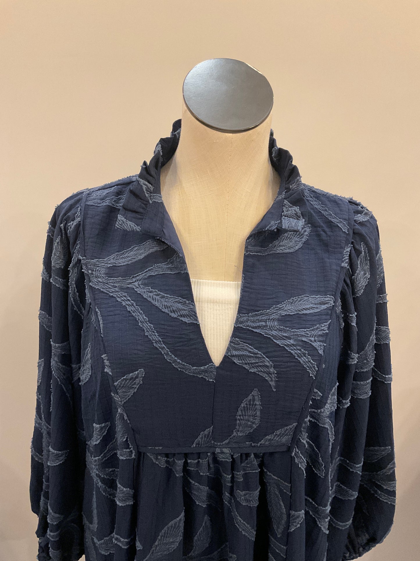 Jacquard Navy Dress