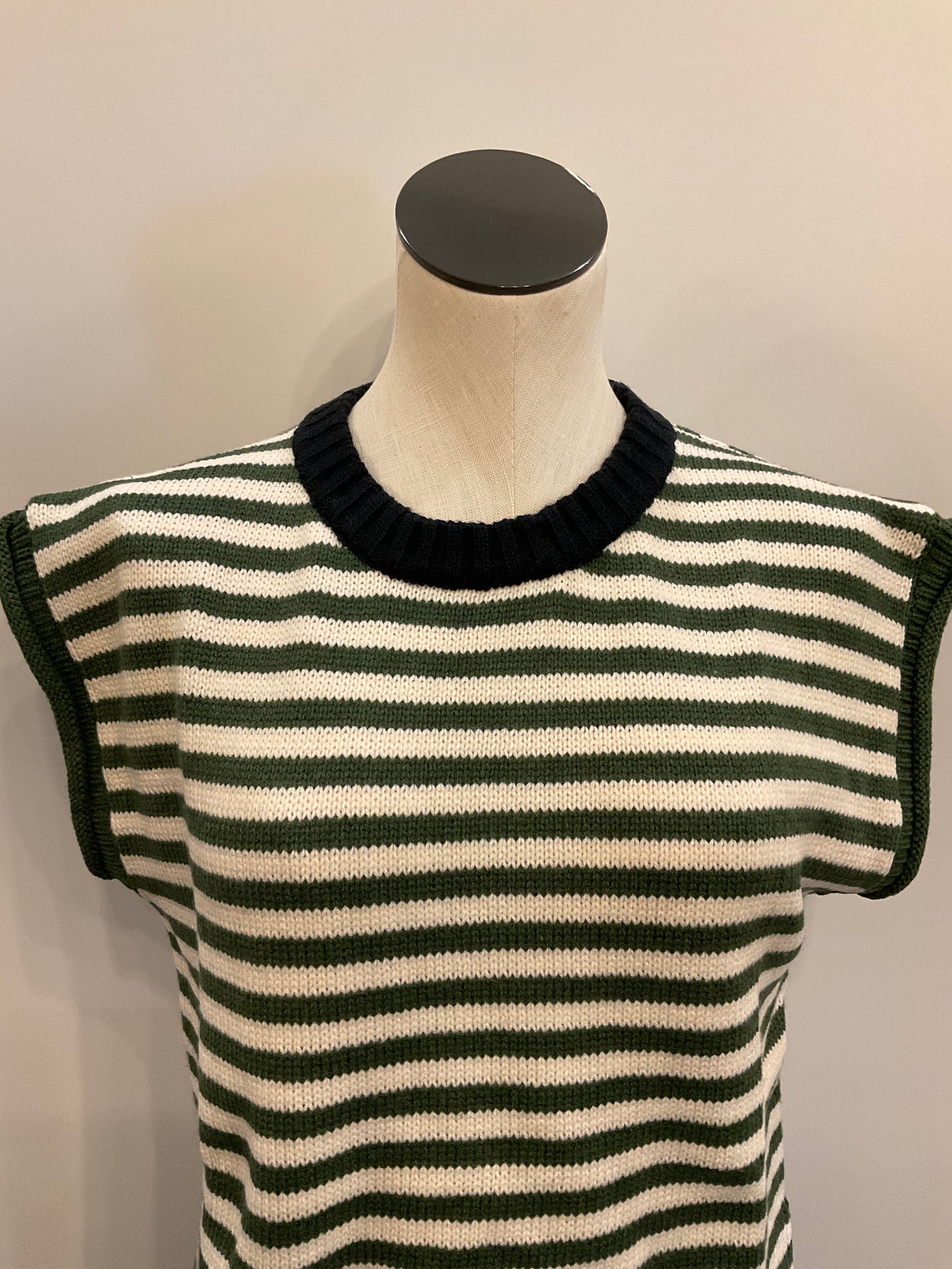 Olive Stripes Sweater Vest