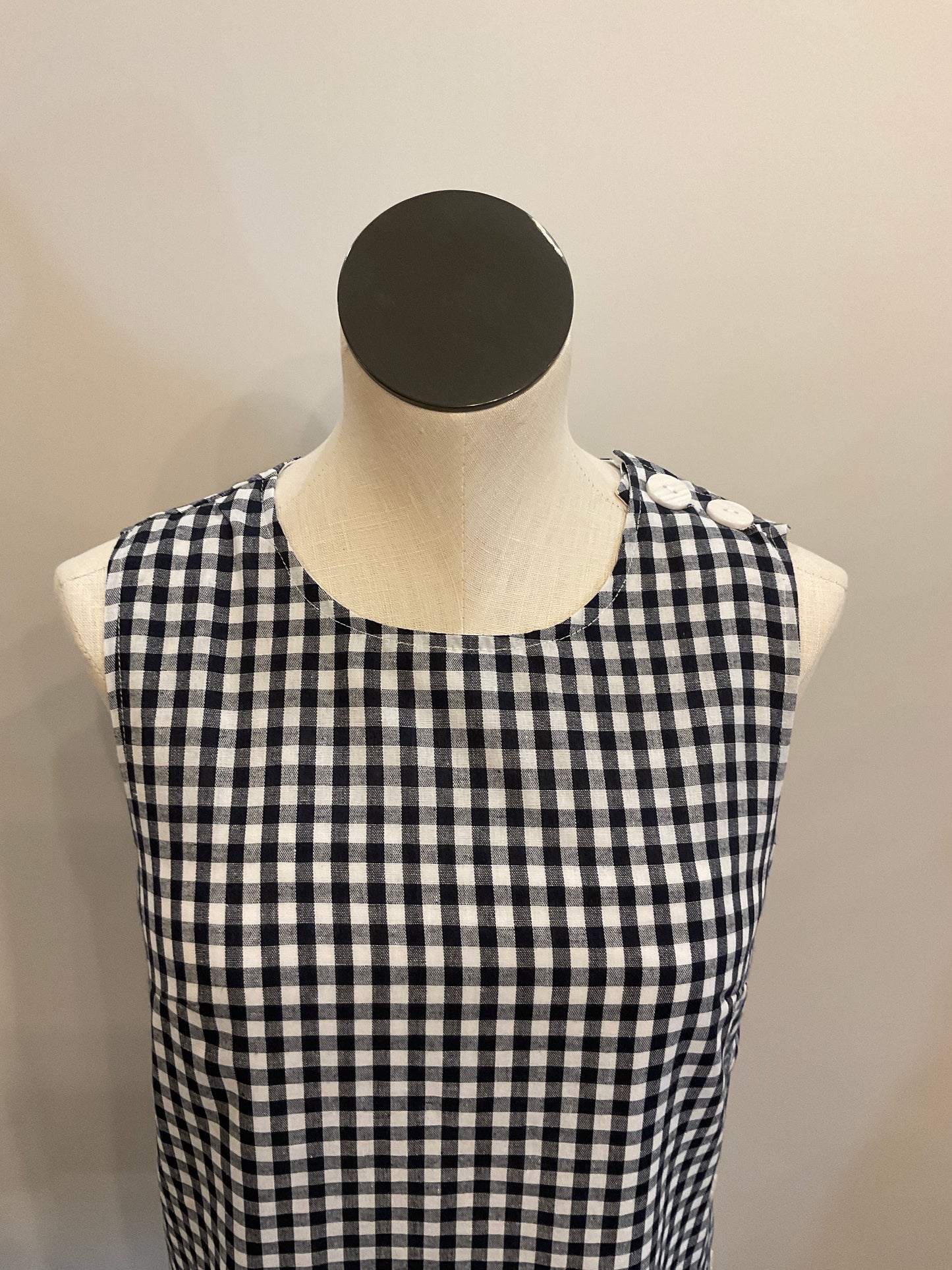 Side Button Gingham Mini