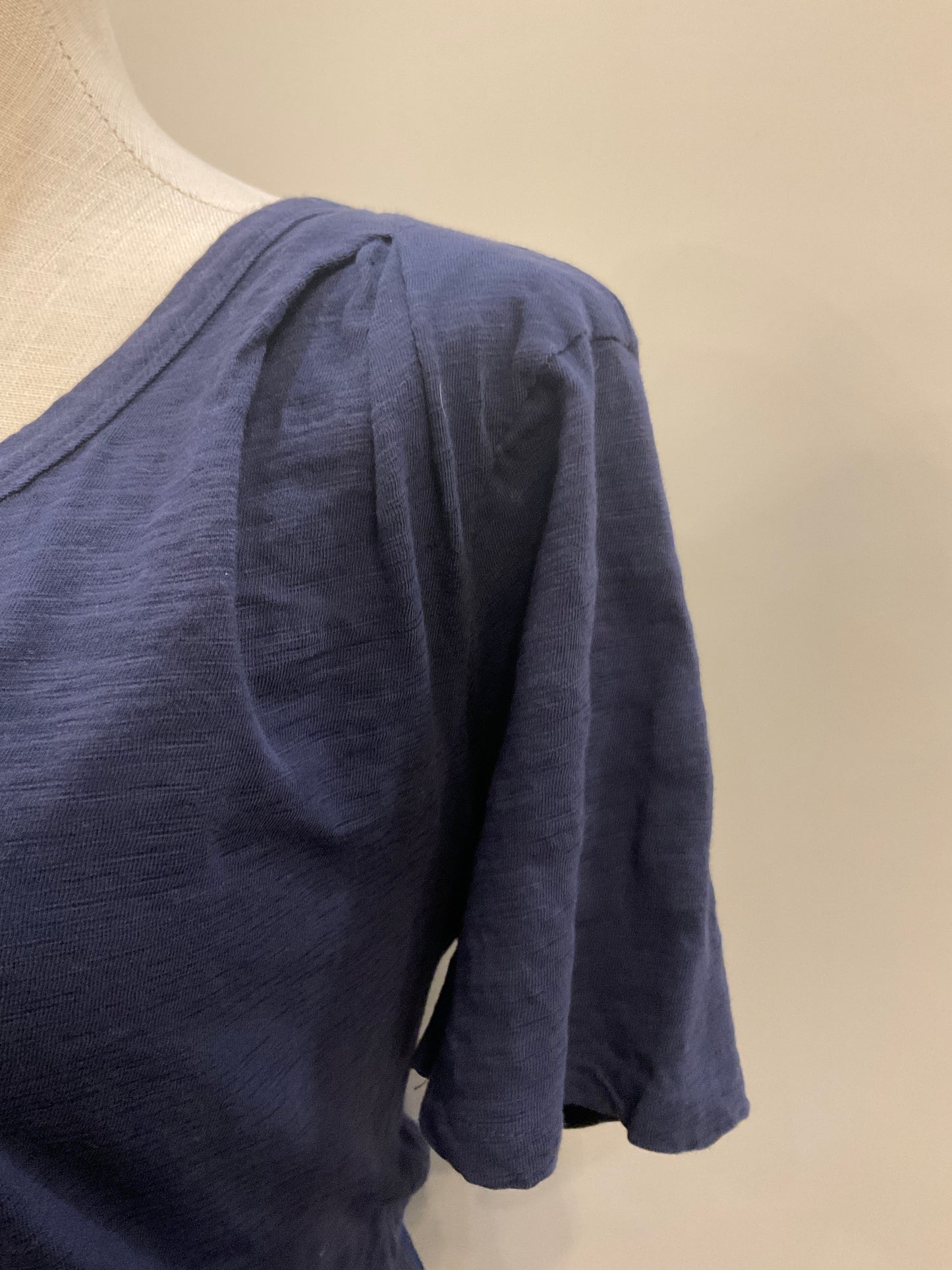 S/S Pleated Shoulder Tee