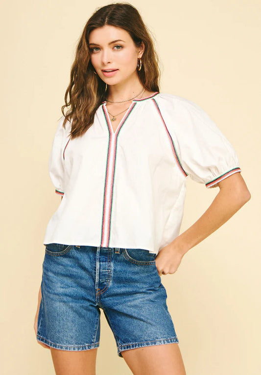 Contrast Stitch Blouse