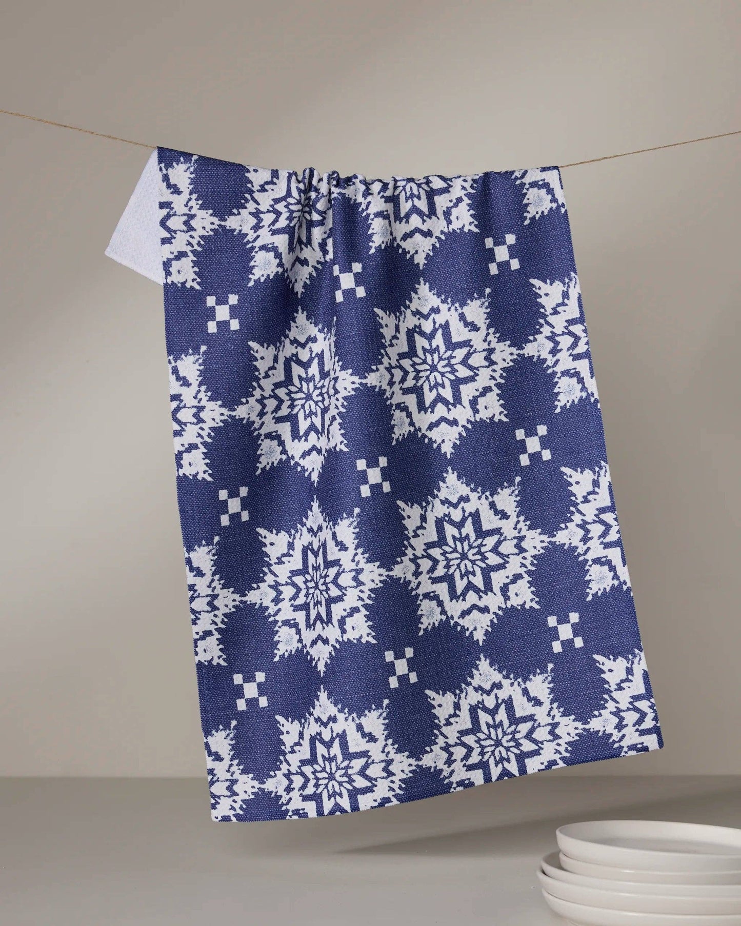 Iceflower Blue Tea Towel