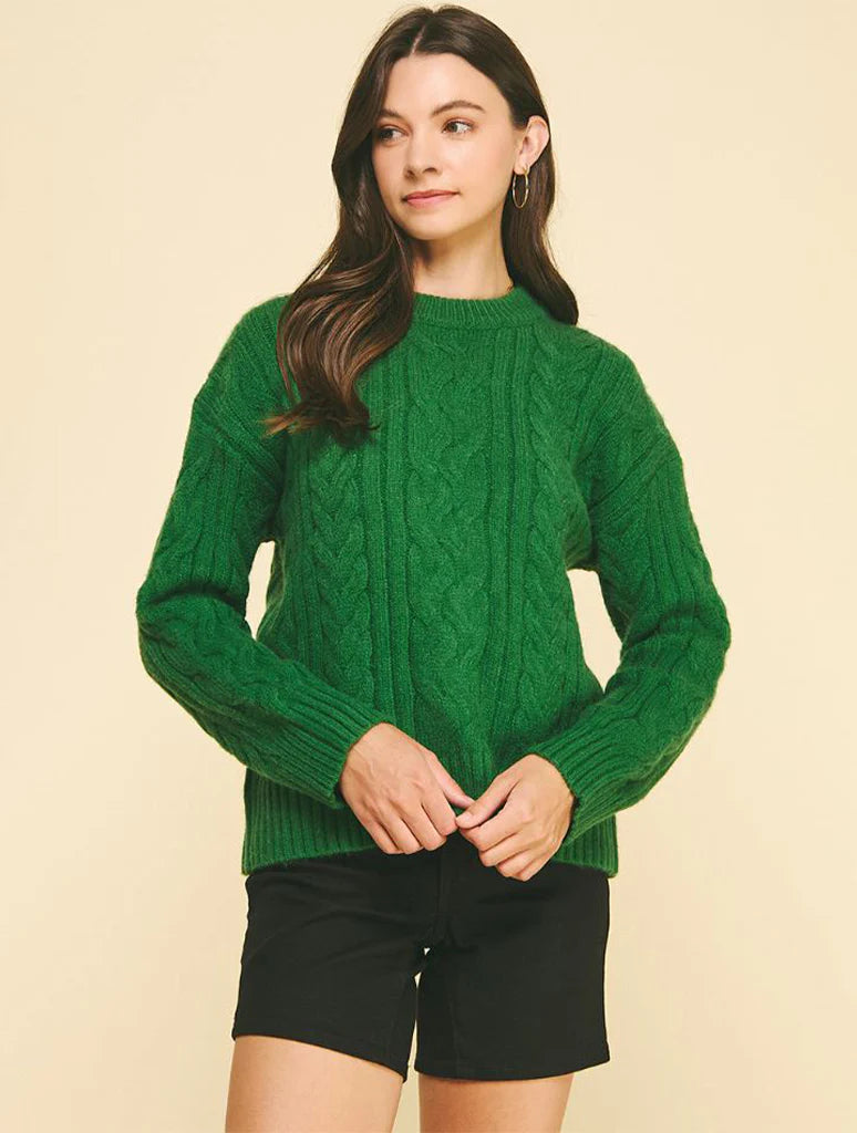 Cable Green Sweater