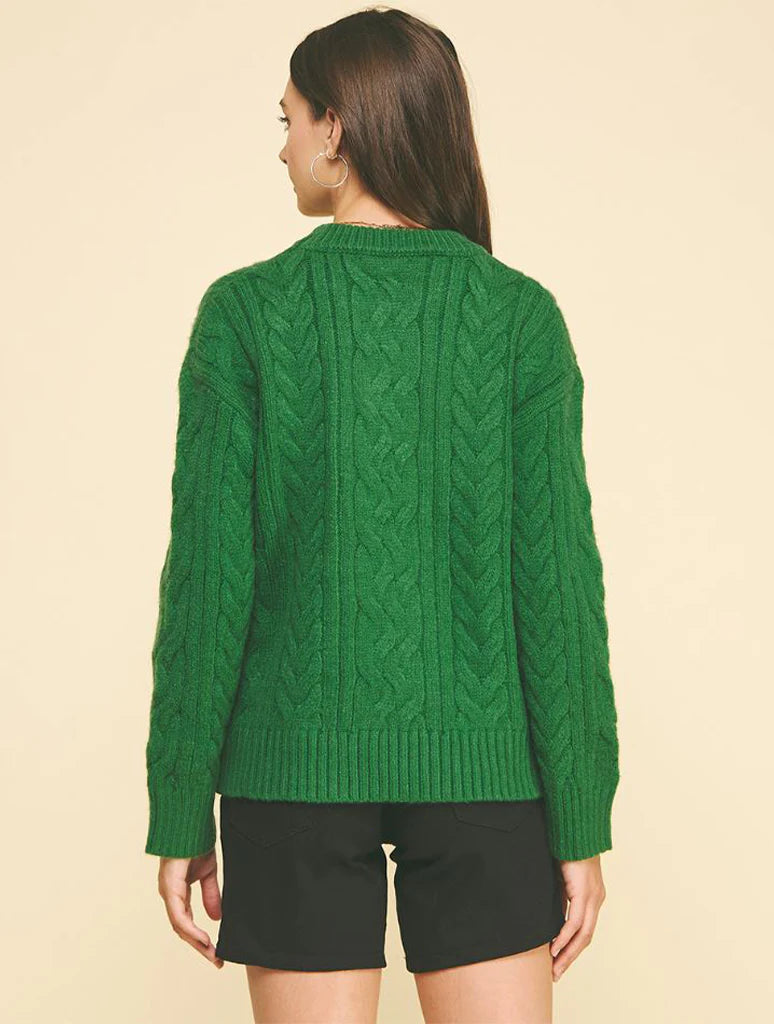 Cable Green Sweater