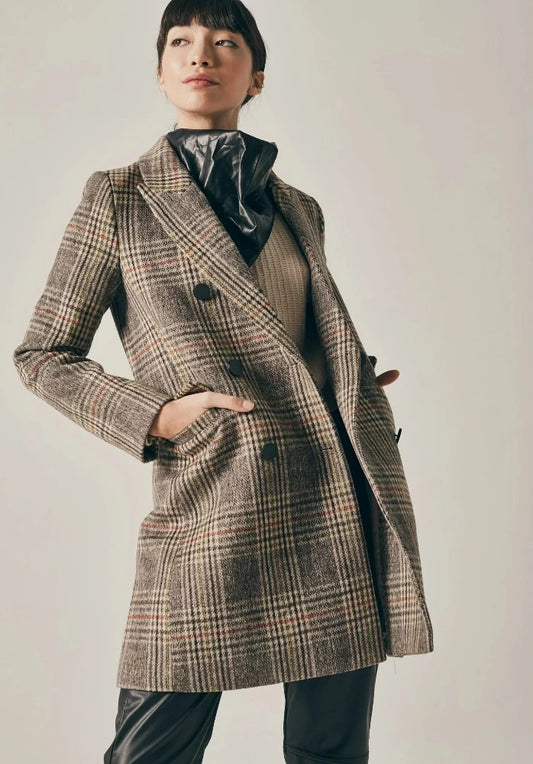 Lara Plaid Double Breasted Jacket