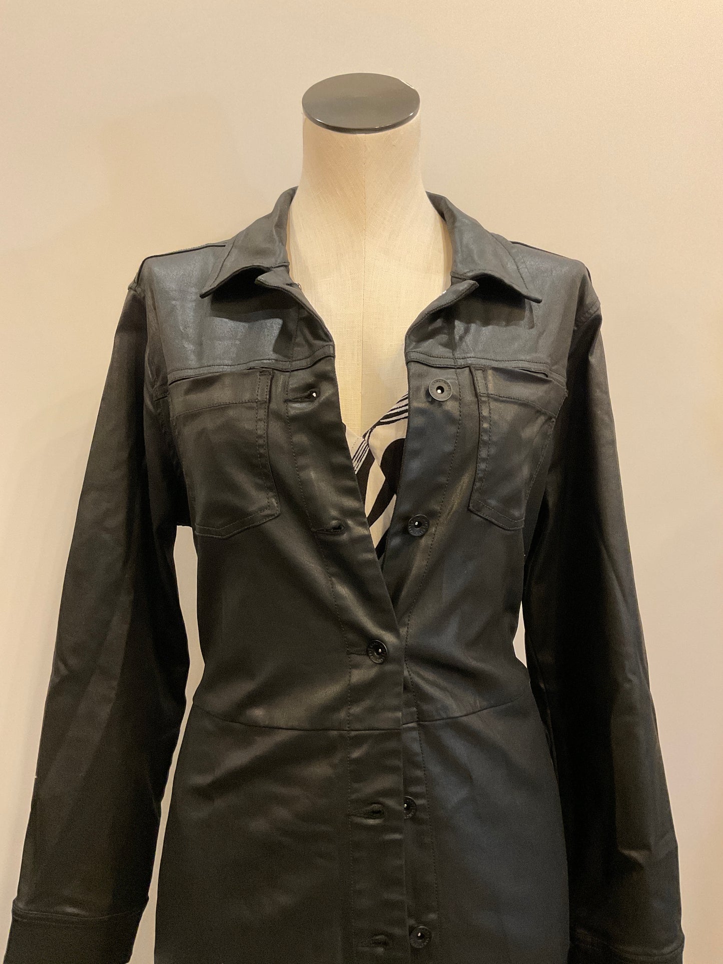 Sanctuary Coated Denim Black Dress