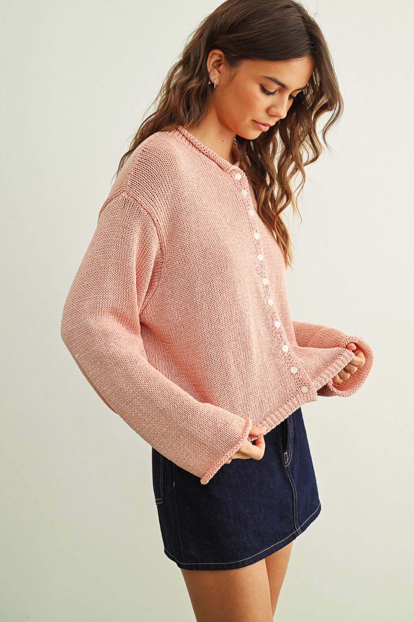 Matcha Button Front Cardi