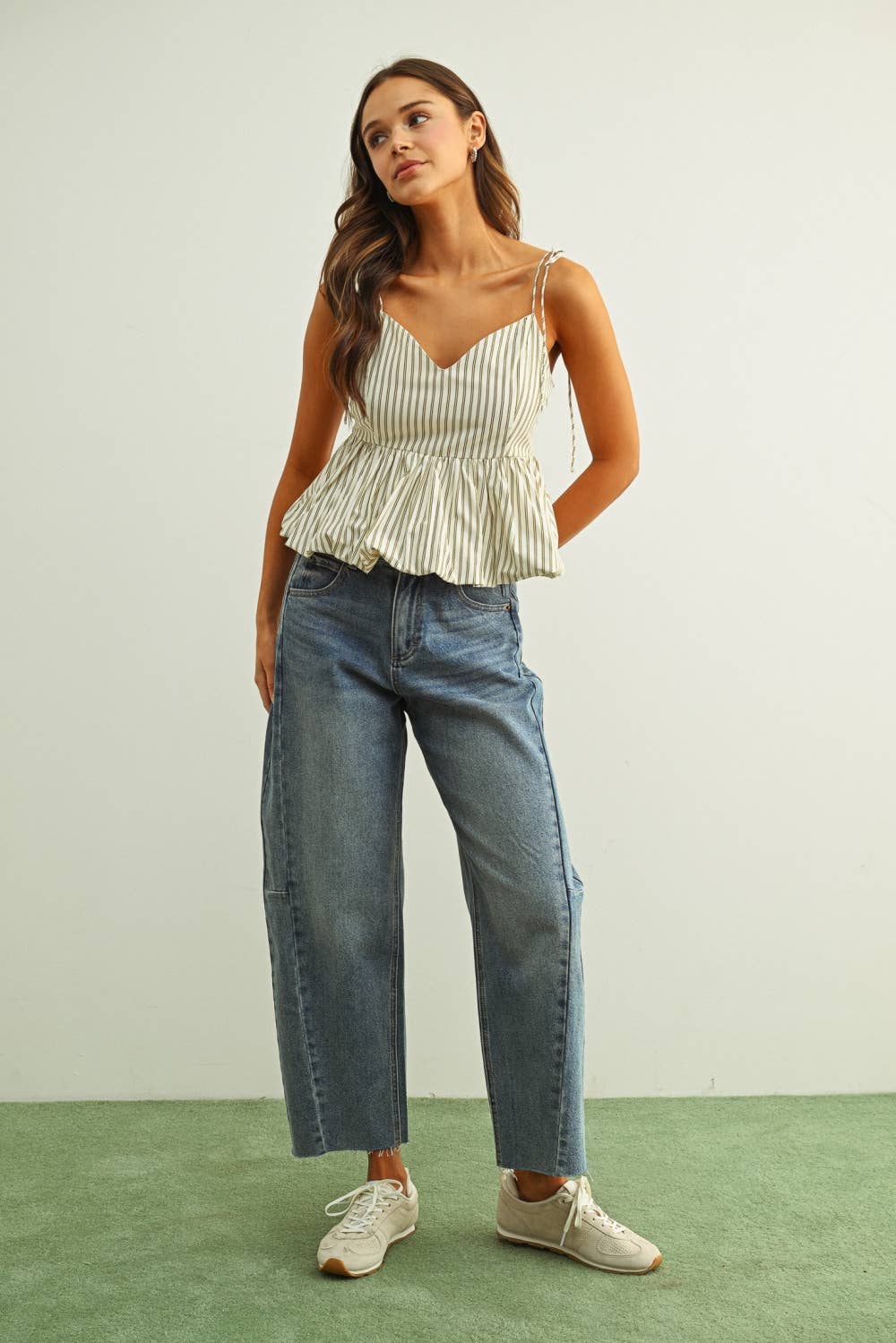 STRIPED BALLON BOTTOM TOP
