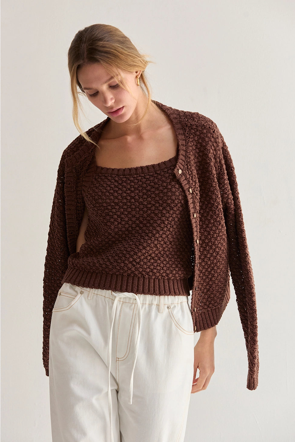 Brielle Basket Weave Cardigan