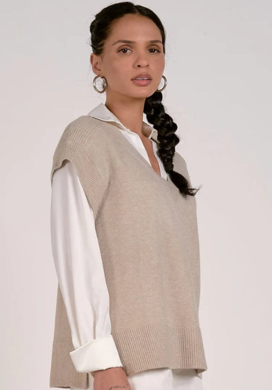 Elan Off White V-neck Collard Shirt