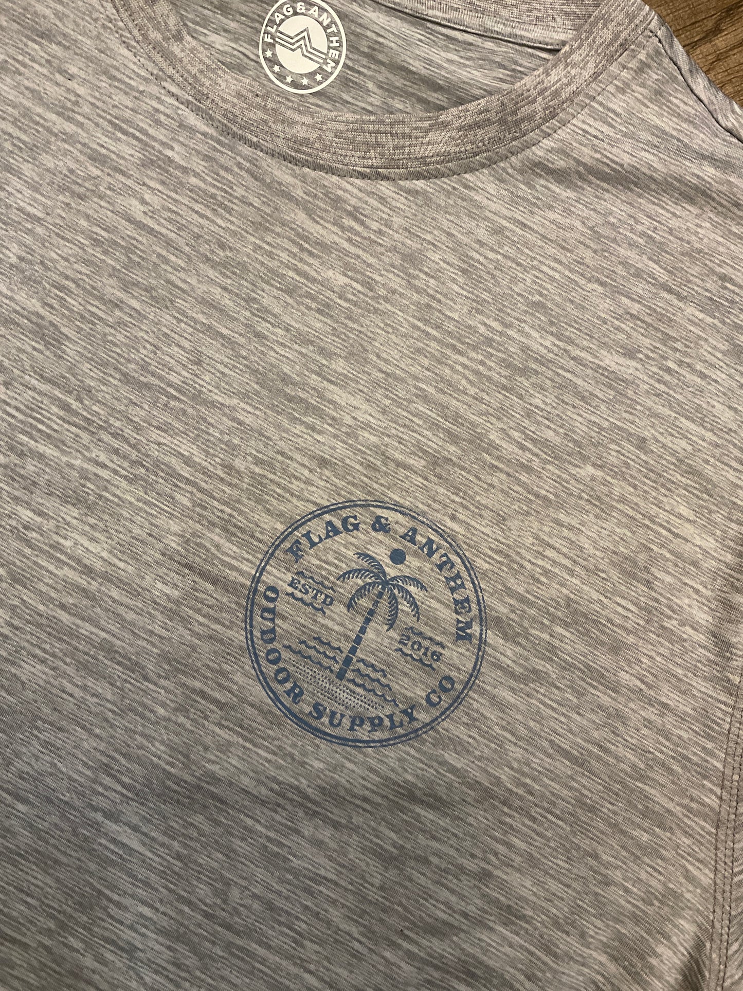 Flag And Anthem Light Grey Palm Performance Tshirt