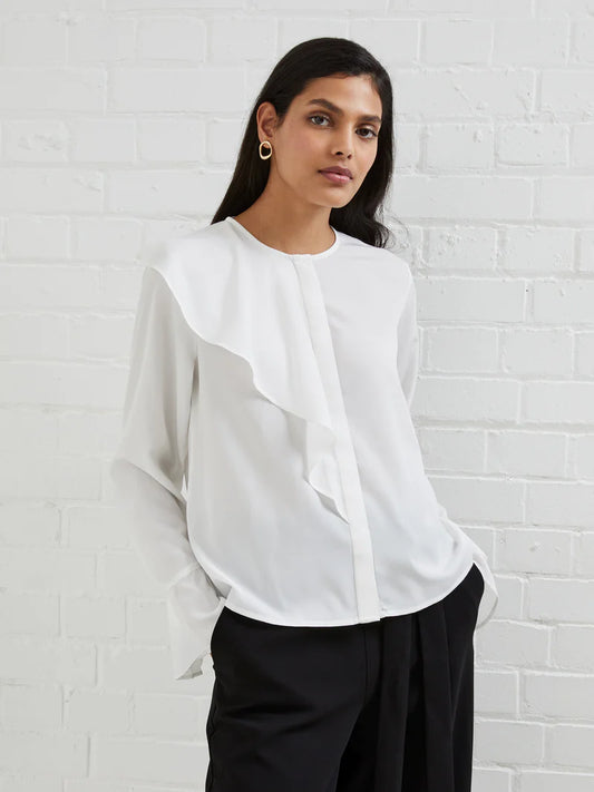 French Connection Crepe Light ASYMM Frill top