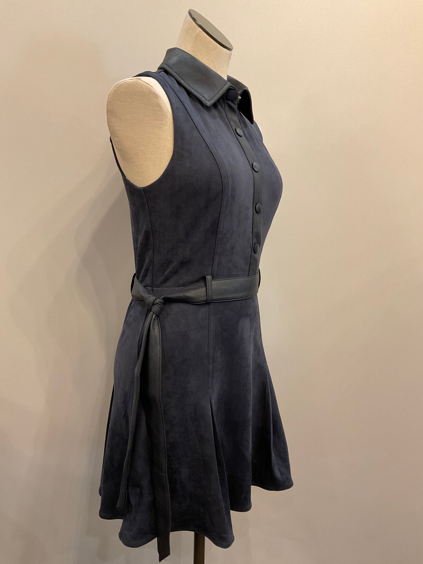 Navy Suede-Like Mini