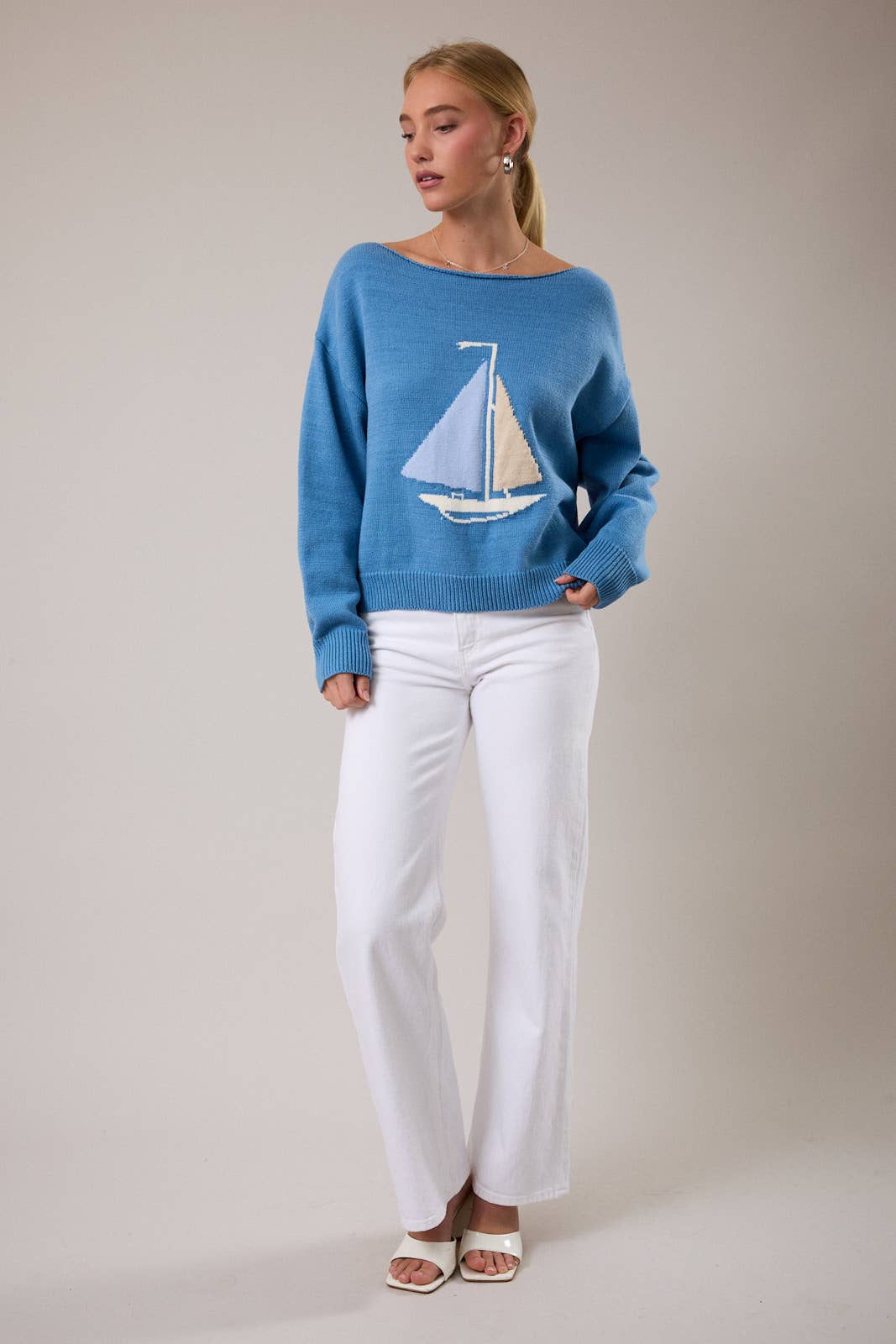 BOAT NECK SWEATER TOP