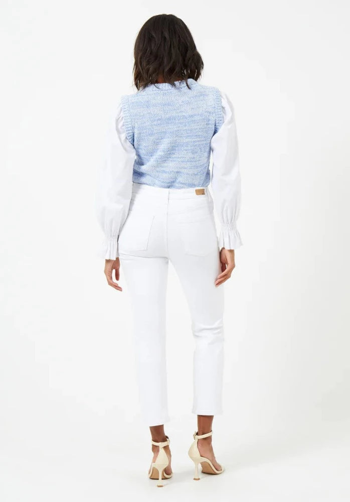 Klara Flec Mix Linen White/Blue Sweater