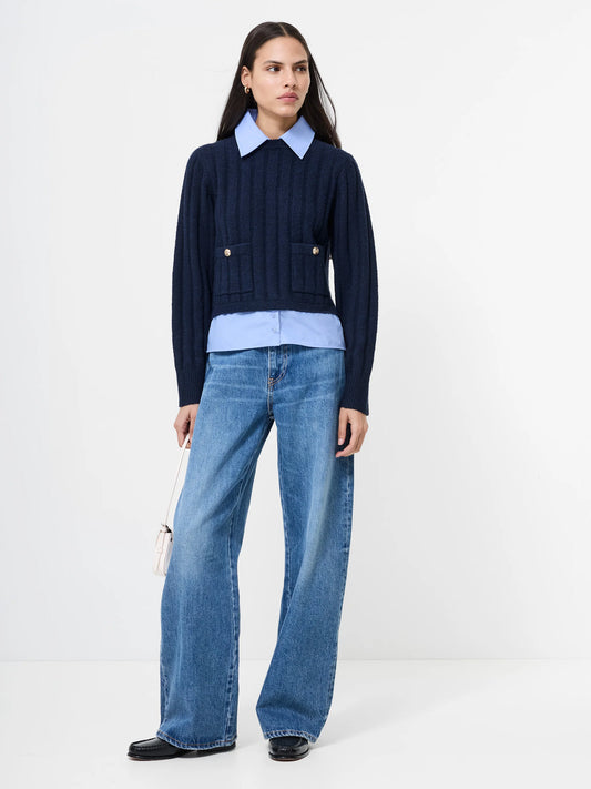 French Connection Ellie Knit Collared Pullover