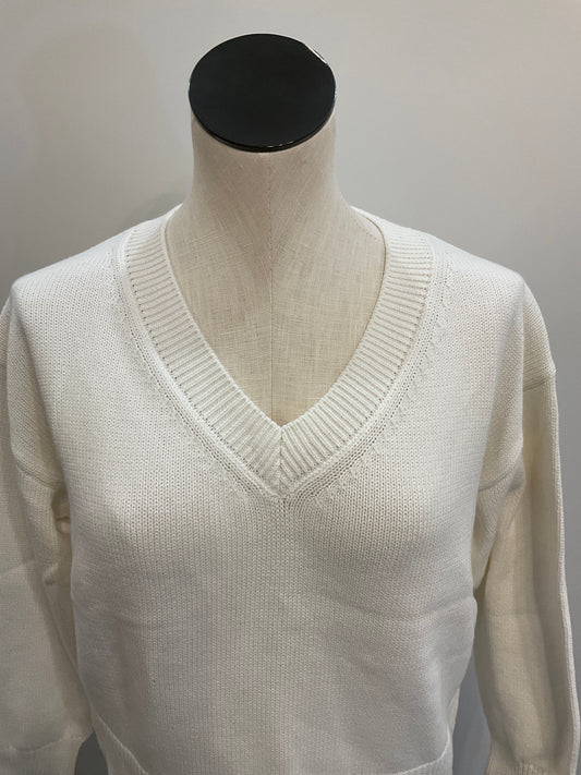 Stitches + Stripes V Neck