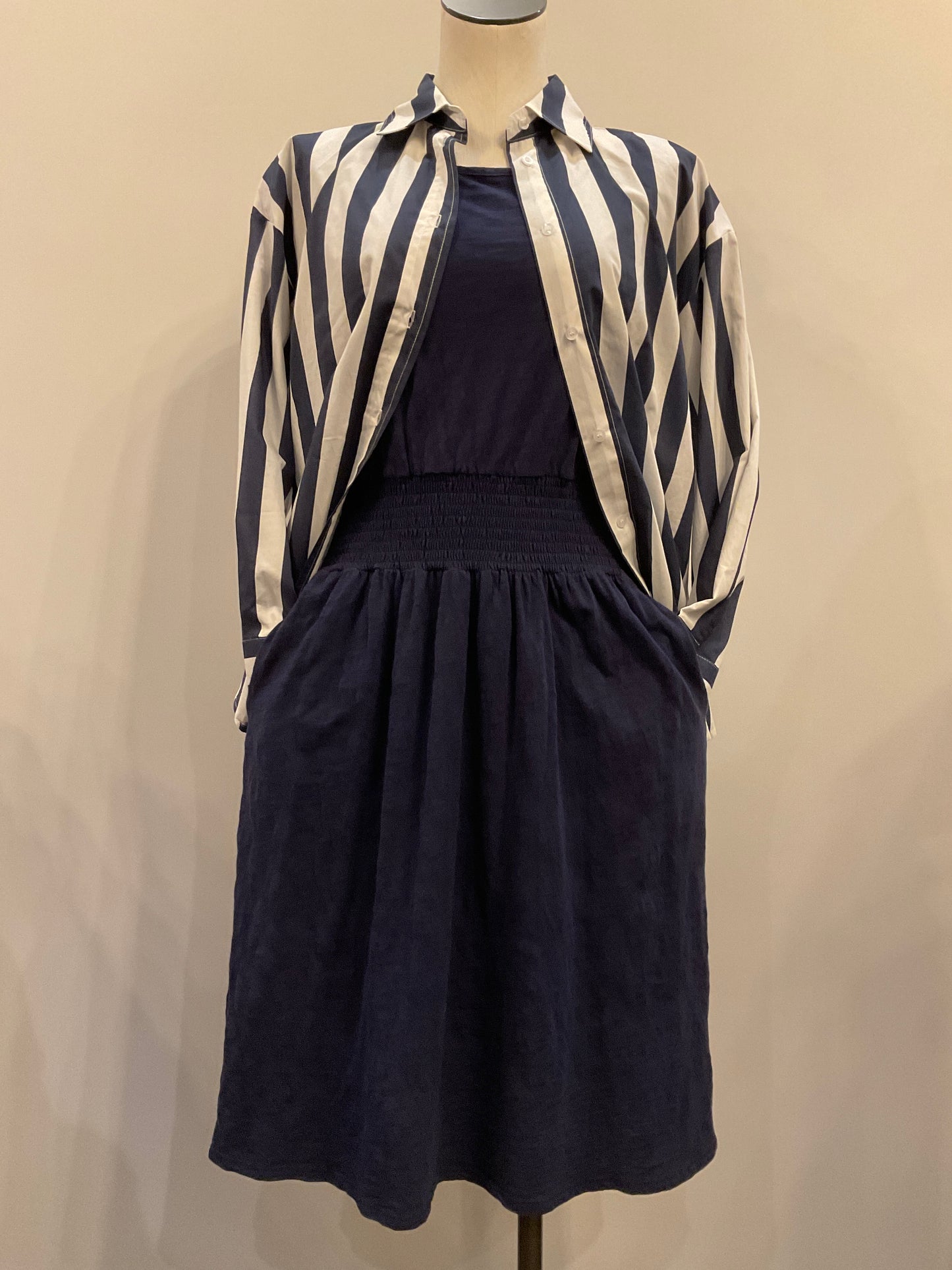 Short Dolman Smocked Waist Dress