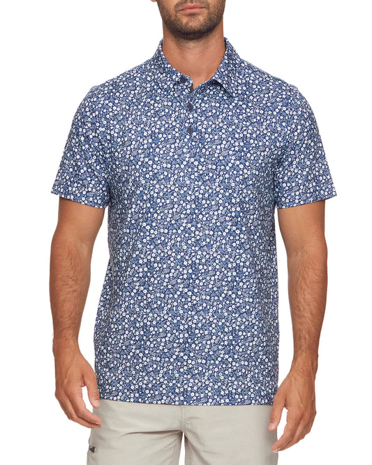 Flag And Anthem Navy Combo Cobbtown Floral Print Polo