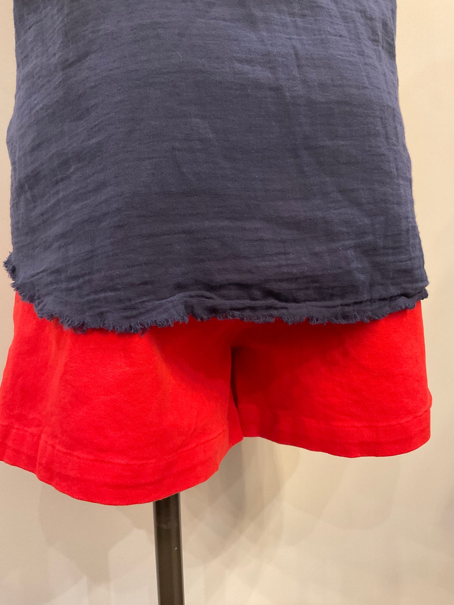 S/S Pleated Shoulder Tee