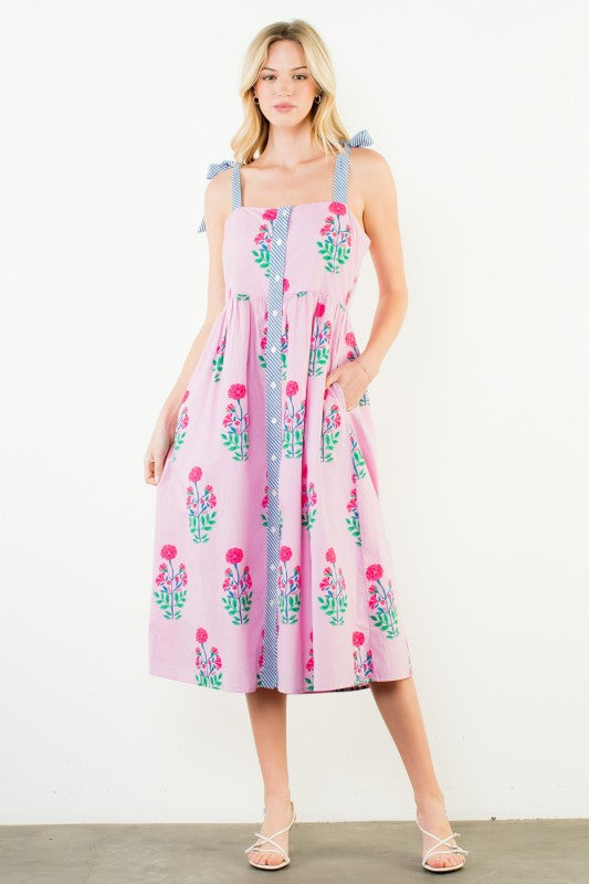 Tie Floral Midi