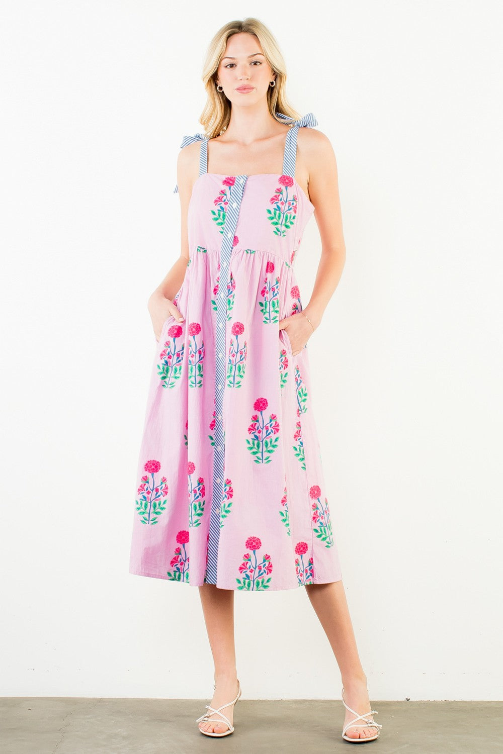 Tie Floral Midi