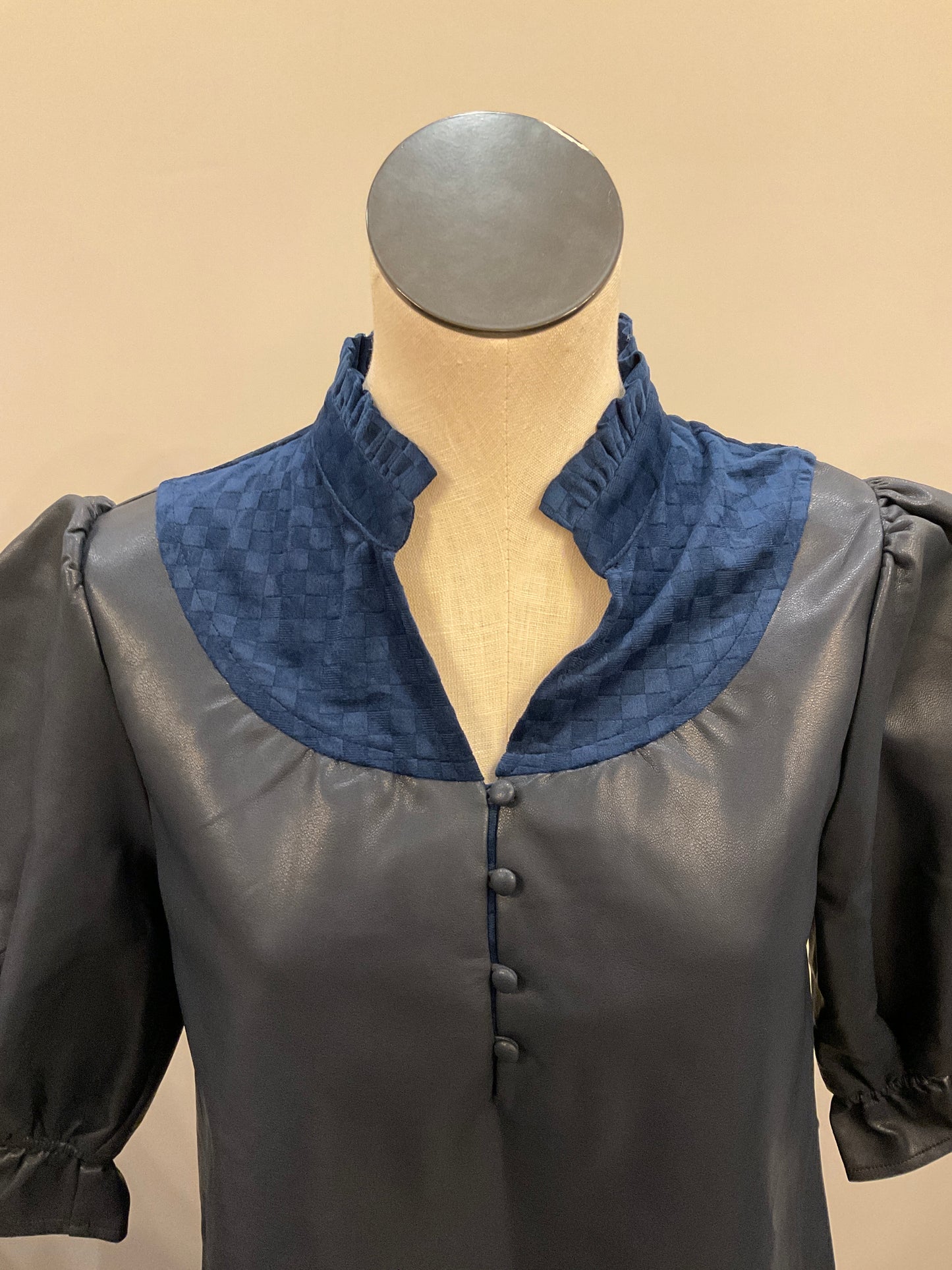 Voy Daphne Suede Ruffle Sleeve Top