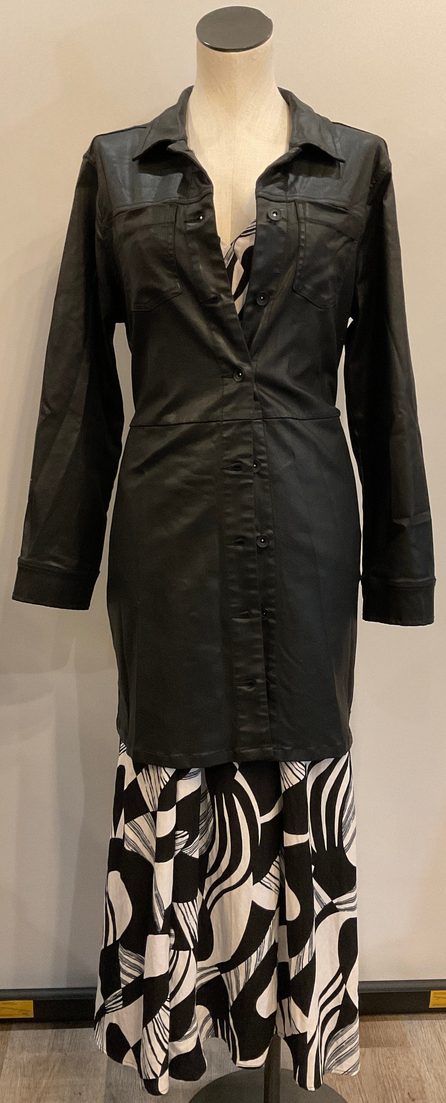 Sanctuary Coated Denim Black Dress